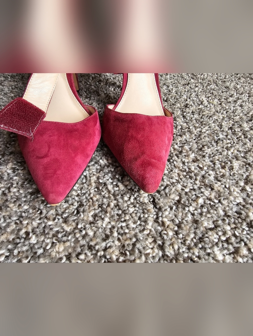 Vince Camuto Women's Wine Suede Pointed-Toe Ankle-Strap Heels - Picture 8 of 9